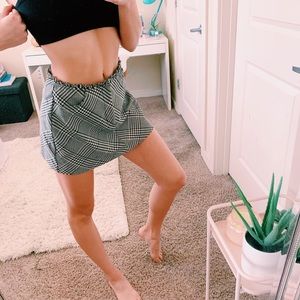black and white check/plaid skirt